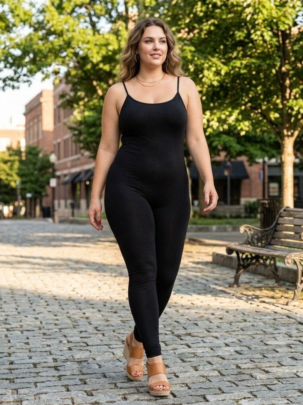 Women's Jumpsuit plus size Bodycon Spaghetti Straps Footless Cotton 3X
